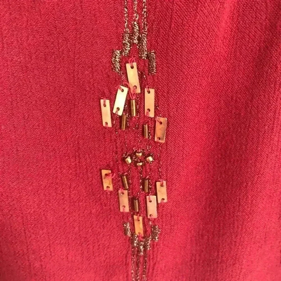 Free People Bad Girls Do it Well Rust Orange Embellished Tank Boho Chic Size XS - Picture 10 of 12